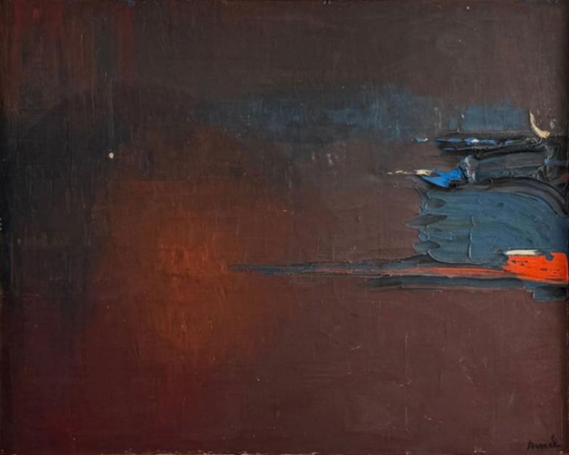 Francois Arnal Tes Yeux Mouill s Lyrical Abstraction Oil on Canvas by Fran ois Arnal
