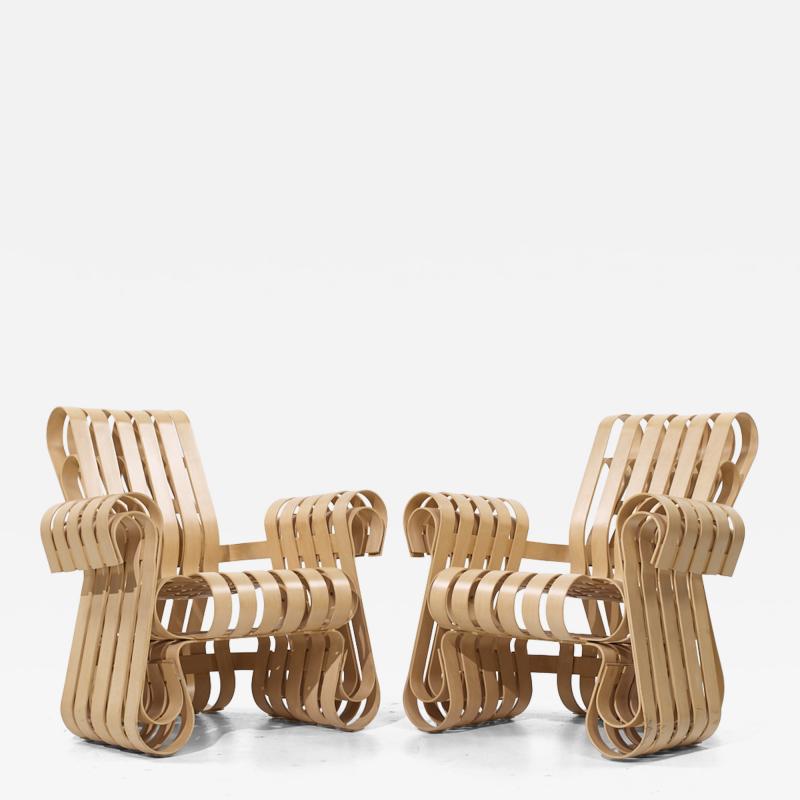 Frank Gehry Frank Gehry for Knoll Mid Century Power Play Chairs Pair