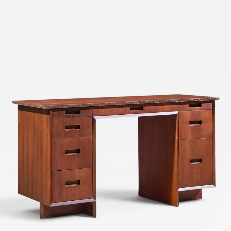 Frank Lloyd Wright Frank Lloyd Wright Taliesin Mid Century Mahogany Desk