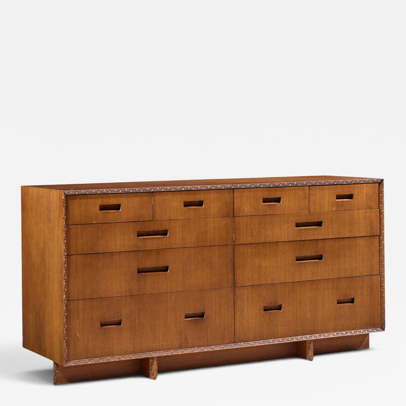 Frank Lloyd Wright Frank Lloyd Wright for Henredon Taliesin 10 Drawer Mahogany Lowboy Dresser