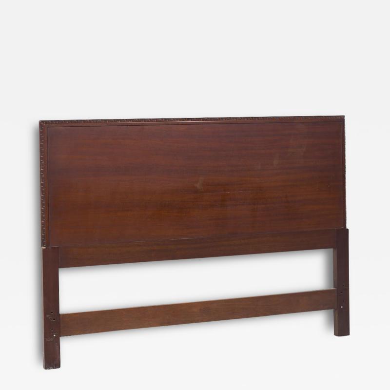 Frank Lloyd Wright Frank Lloyd Wright for Heritage Henredon Taliesin MCM Mahogany Full Headboard