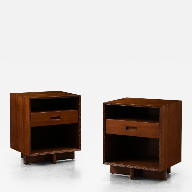 Frank Lloyd Wright Pair of Bedside Tables by Frank Lloyd Wright