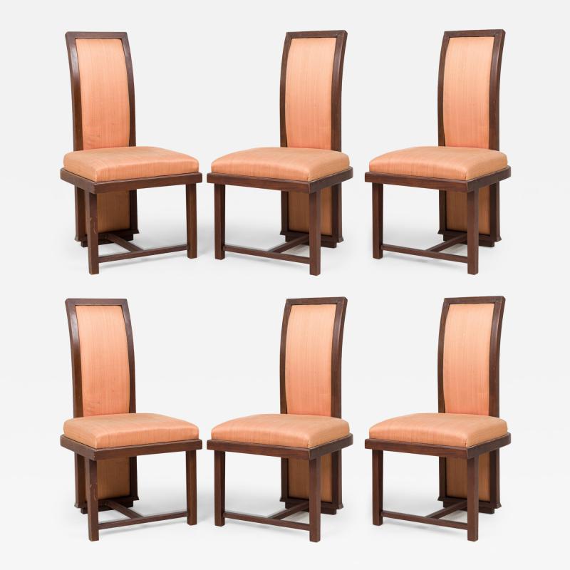 Frank Lloyd Wright Set of 6 Frank Lloyd Wright Taliesin Collection Mahogany Dining Chairs