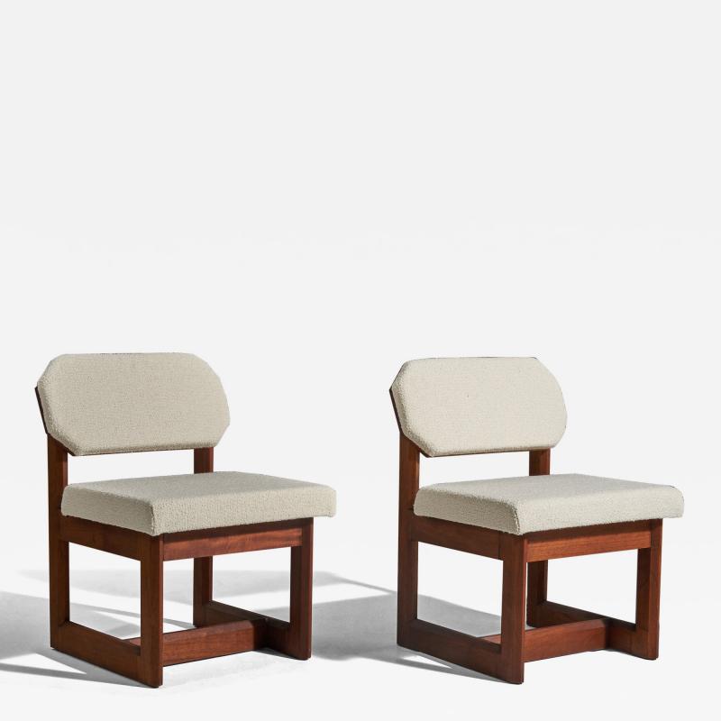 Frank Lloyd Wright Slipper Chairs in Mahogany for Heritage Henredon c 1955