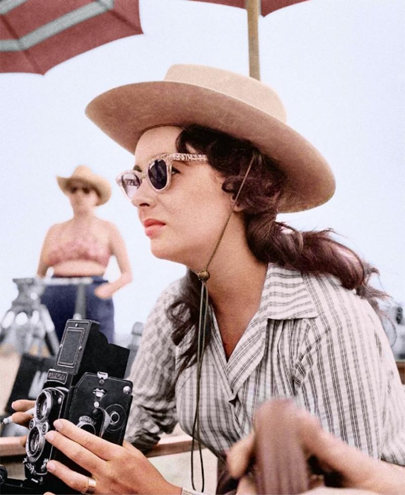 Frank Worth Elizabeth Taylor with Vintage Camera