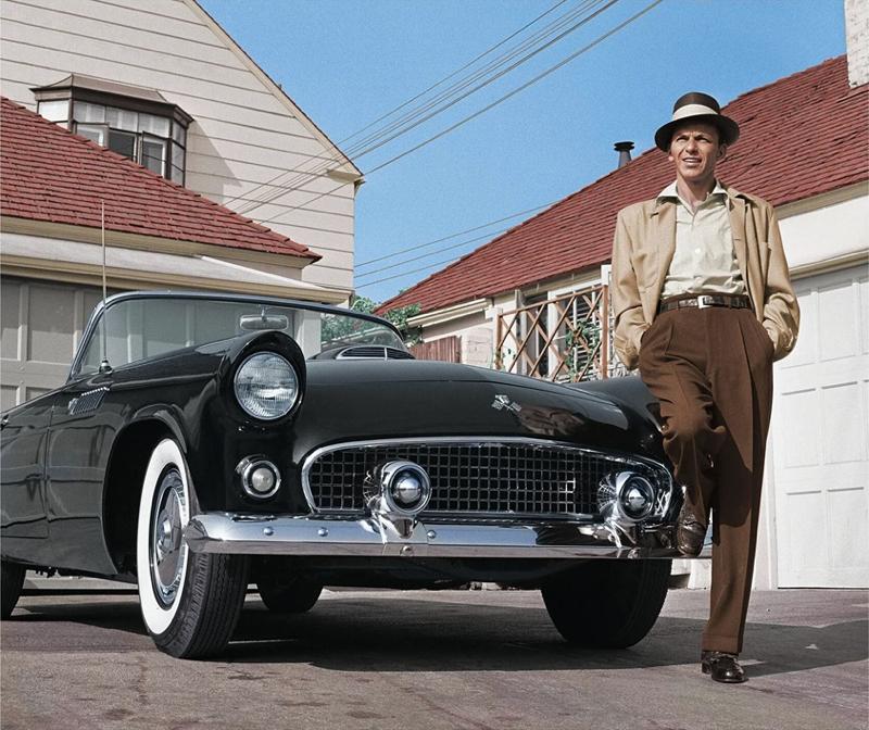 Frank Worth Frank Sinatra Standing with Thunderbird