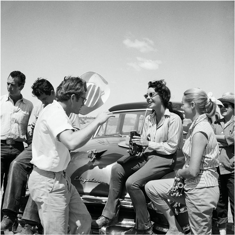 Frank Worth James Dean and Elizabeth Taylor Having Fun on Set of Giant