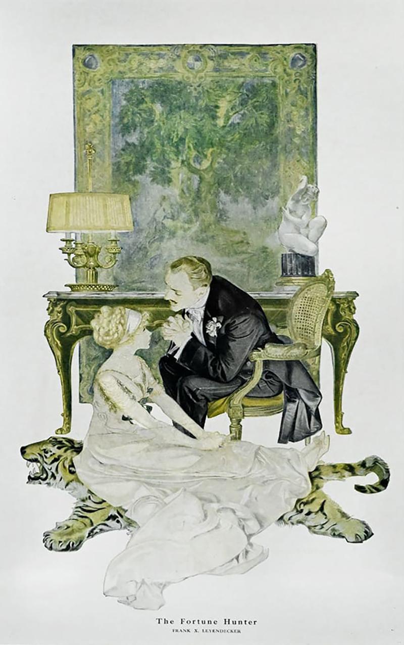 Frank Xavier Leyendecker Art Nouveau Print The fortune Hunter by Frank Leyendecker