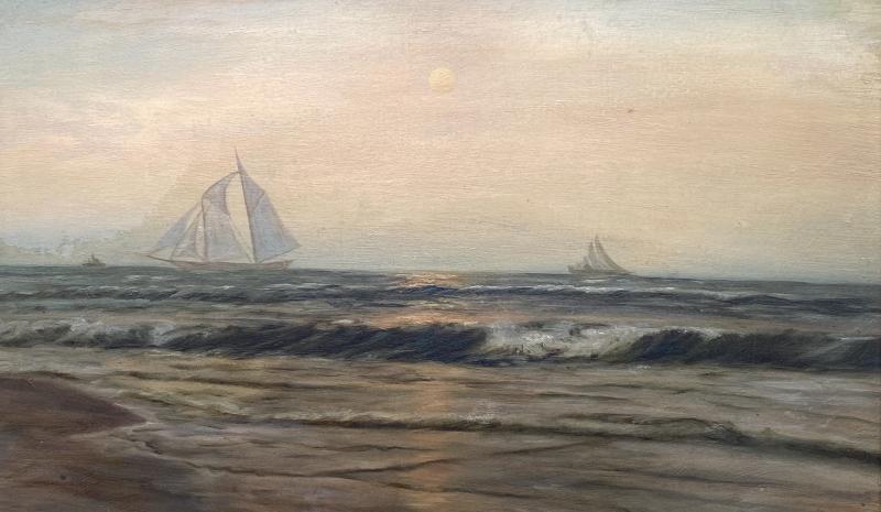 Franklin Dullin Briscoe Sailboats off the Coast 