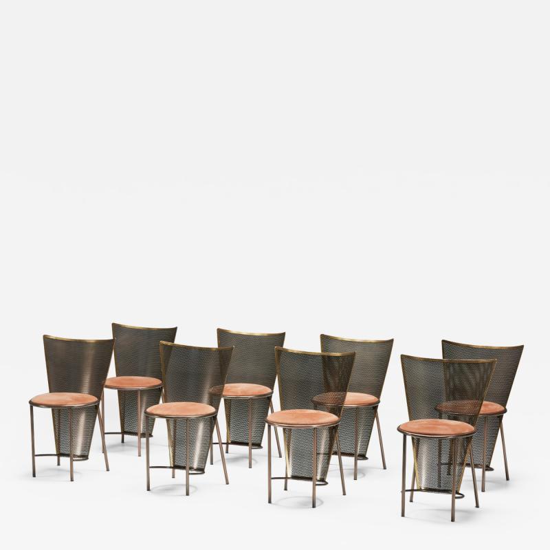 Frans van Praet Post modern Frans Van Praet Expo 92 Brass Chairs 1992