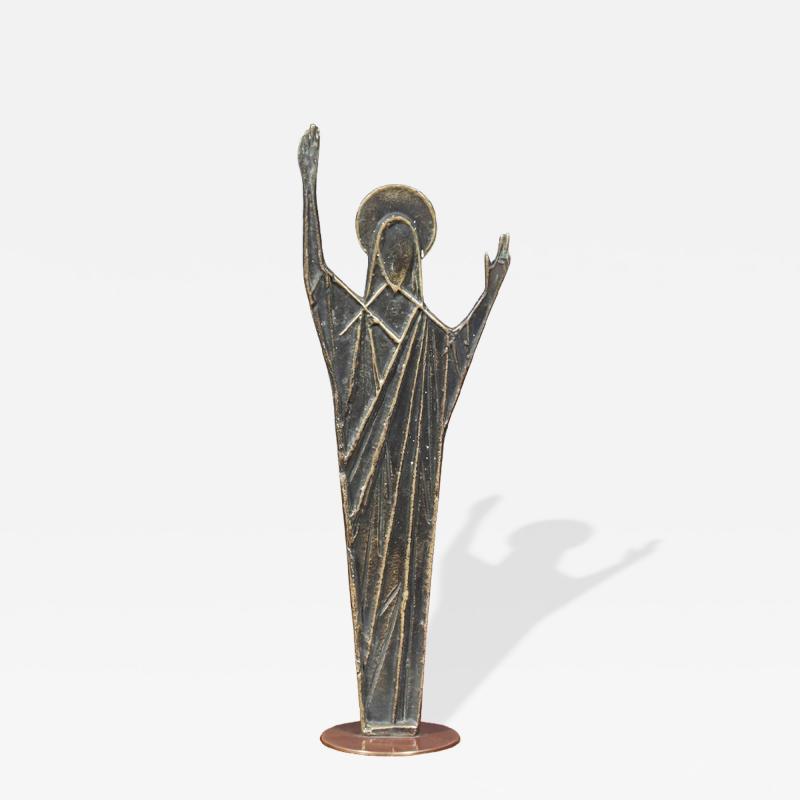 Franz Hagenauer Mid Century Austrian Modernist Bronze Christ Sculpture by Franz Hagenauer