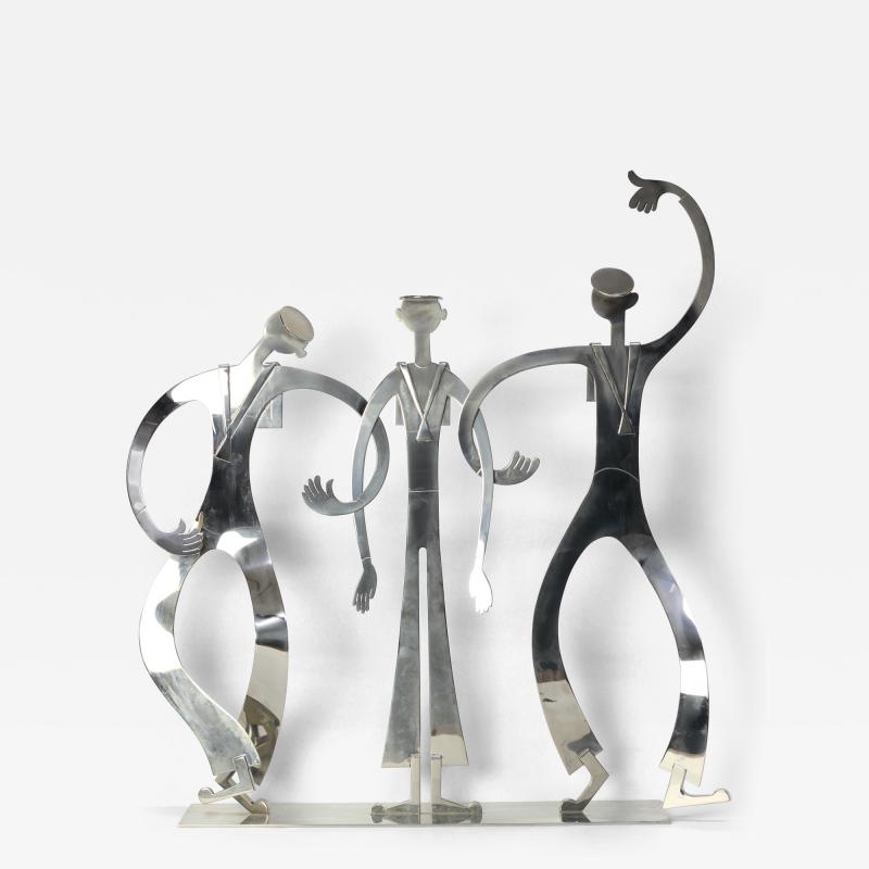 Franz Hagenauer Sculpture of Three Singing Sailors by Franz Hagenauer Austria 1960s