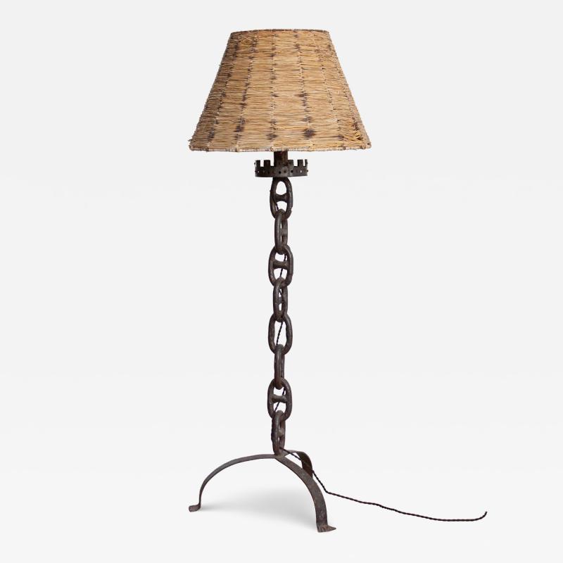 Franz West Industrial Chain Link Floor Lamp France 1950s