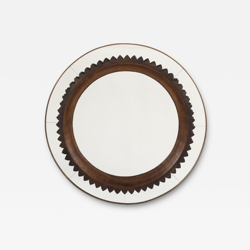 Fratelli Marelli Fratelli Marelli for Framar Hand Carved Walnut Mirror Italy circa 1940s