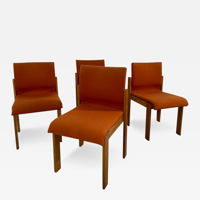 Fratelli Saporiti Set of 4 Unique Wood Dining Chairs By F lli Saporiti 1960s