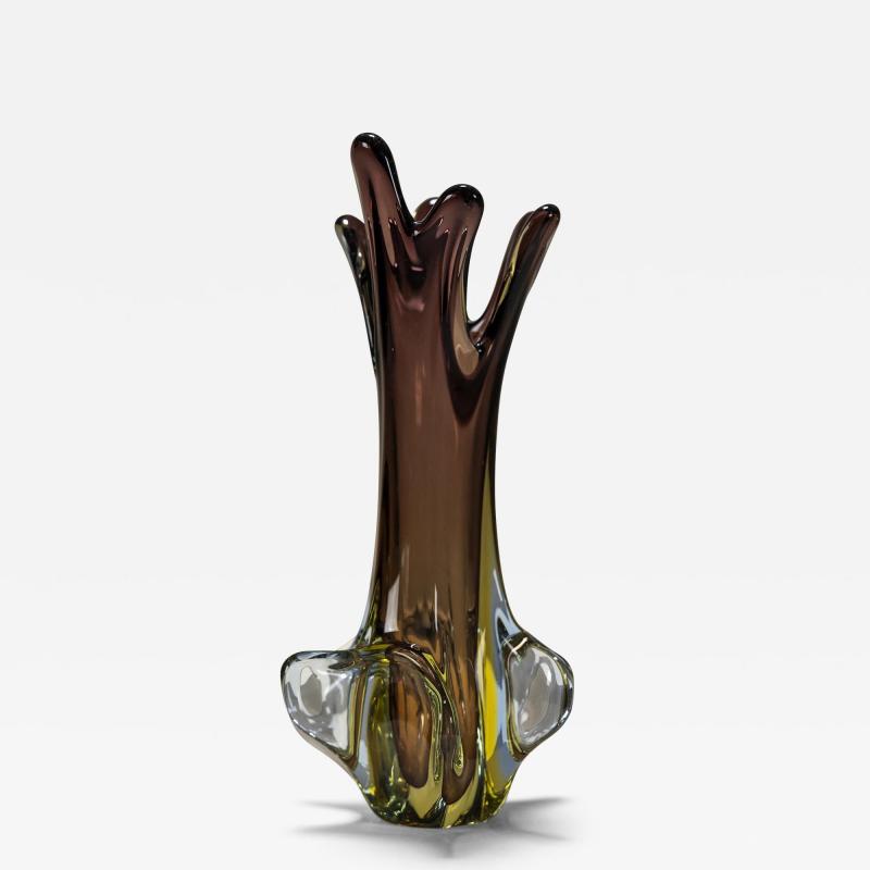 Fratelli Toso Murano Sommerso Flower Shaped Vase by Fratelli Toso Italy 1950s