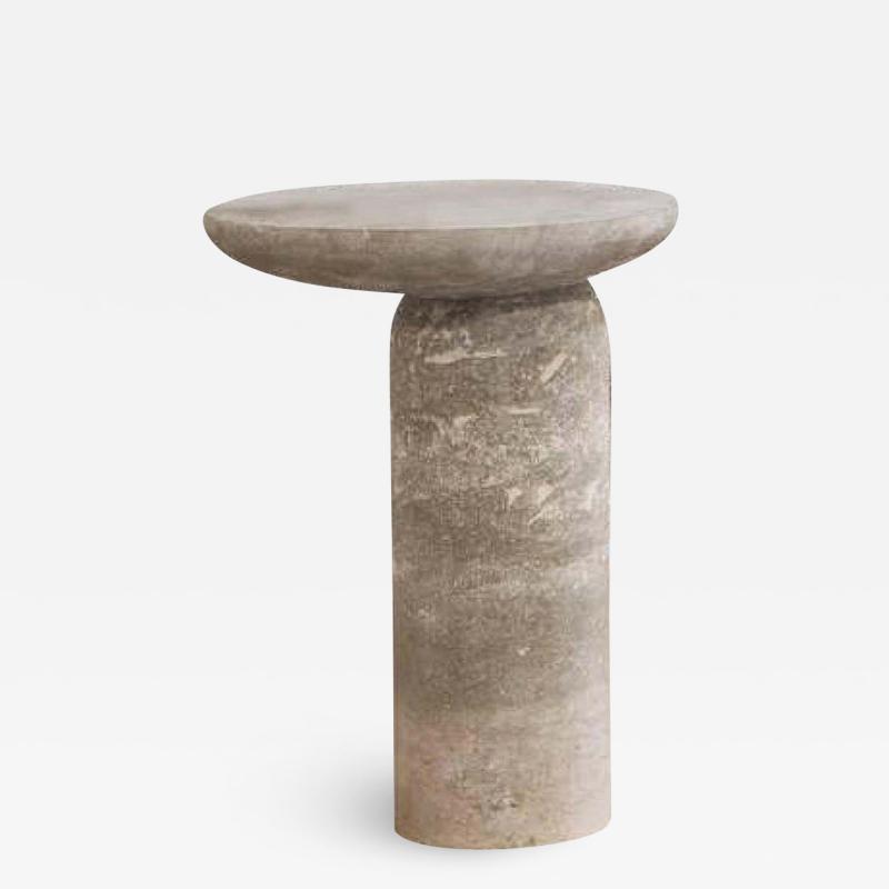 Fre de ric Saulou GREY DECOMPLEXE STONE SIDE TABLE SCULPTED BY FREDERIC SAULOU