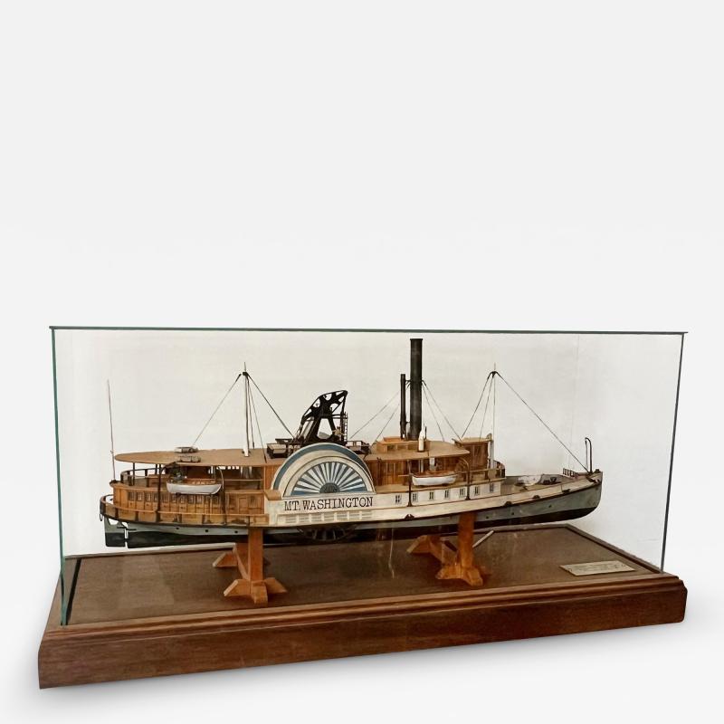 Fred Nagel A Polychrome Ship Model of the Paddle Steam Mount Washington by Fred Nagel 1988