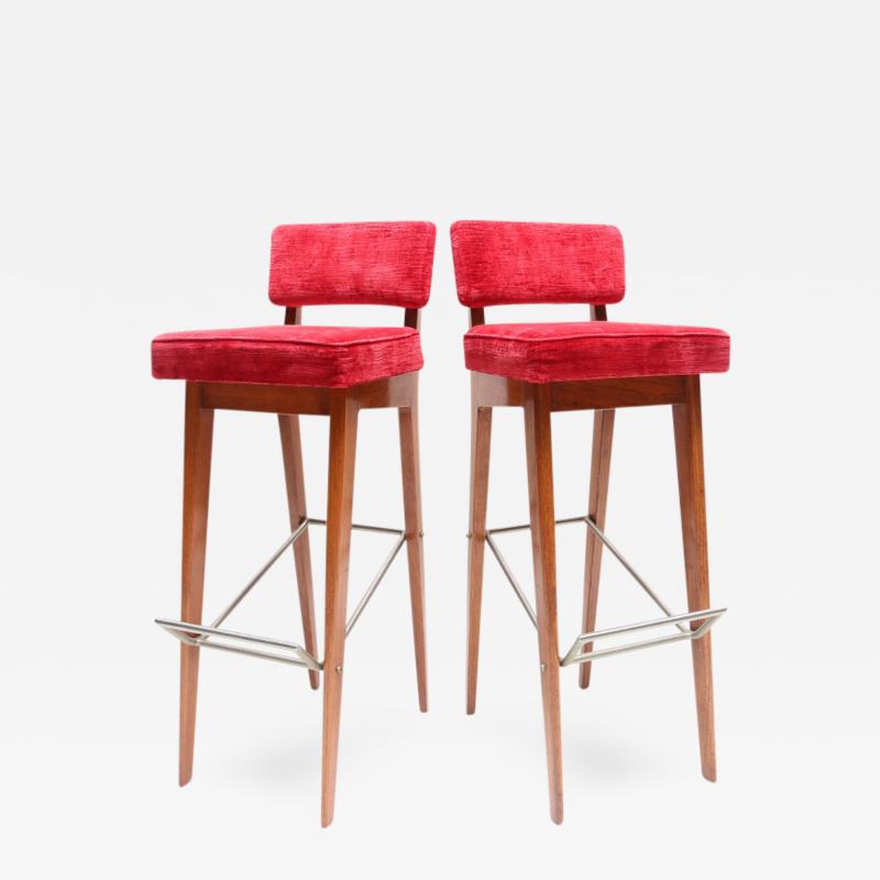 Fred Sandra Red Velvet Stools