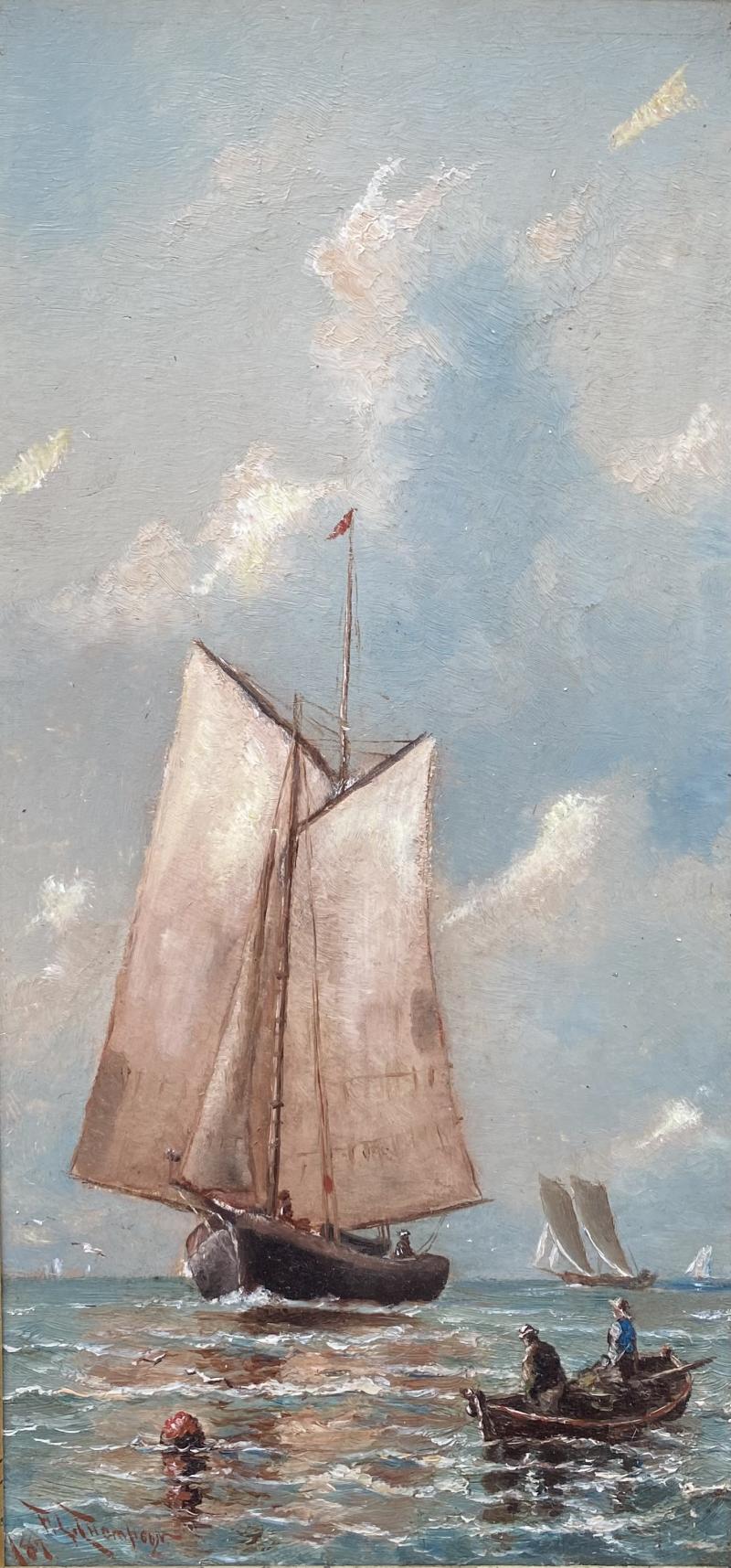 Frederic Louis Thompson Sailing off the Coast 