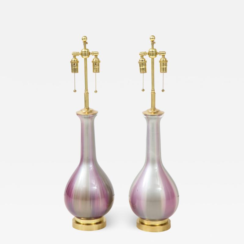 Frederick G Cooper Pair of Iridescent Lamps by Frederick Cooper