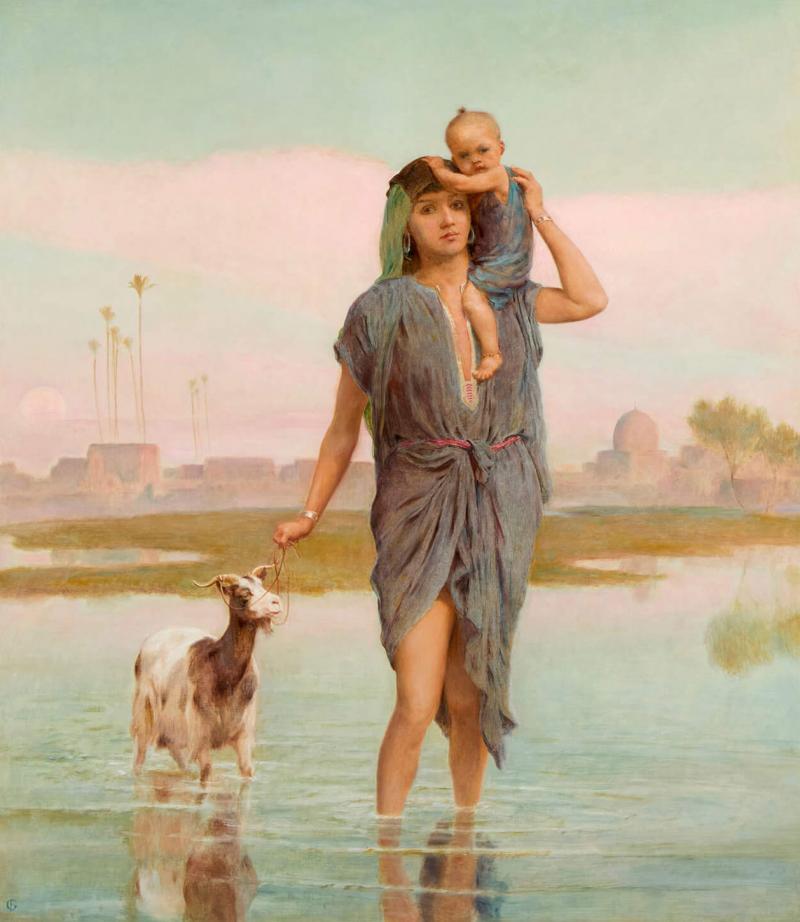 Frederick Goodall Large figurative Orientalist oil painting by Frederick Goodall