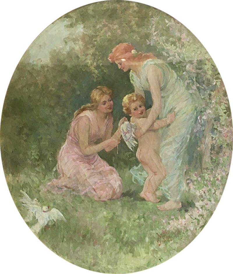 Frederick S Church Frederick S Church The Captive Oil Painting Gilt Wood Frame ANTIQUE