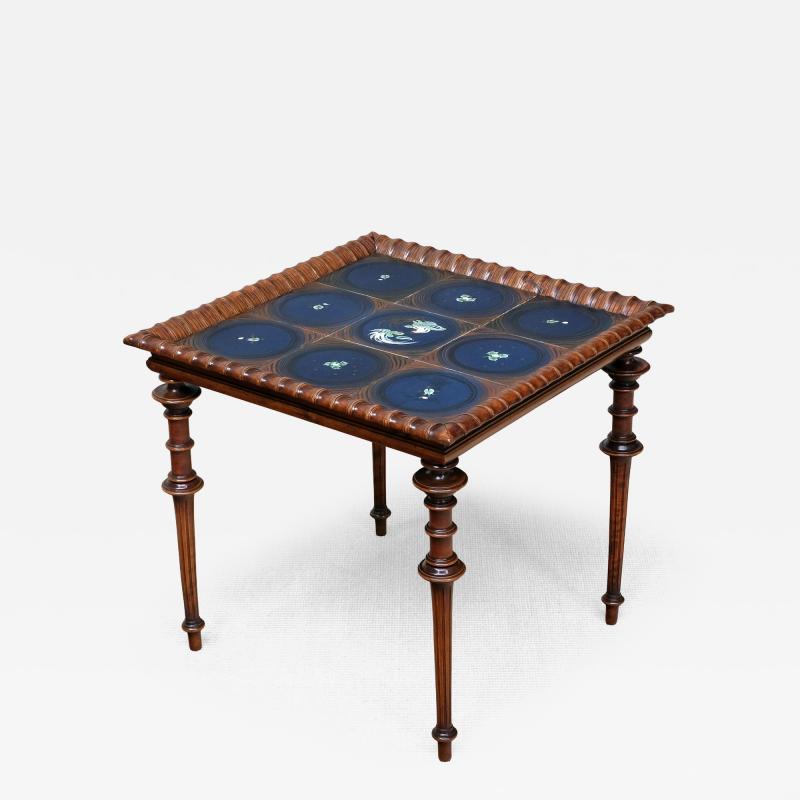Frederik St rmose Sculptural Frederik St rmose Side Table Hand Decorated Tile Top Denmark 1930s