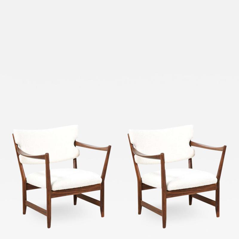 Fredrik Kayser Fredrik Kayser Adolf Relling Kaminstolen African Teak Wool Lounge Chairs