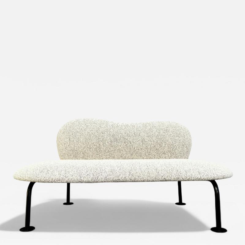 Freijo Moveis Loveseat with Organic Shape in Iron Boucle Freijo Moveis 1950s Lot 671A