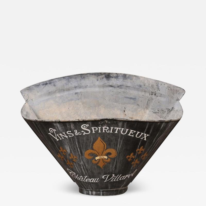 French 1890s Ch teau Villaret Grape Picking Hod with Fleur de Lys Motifs