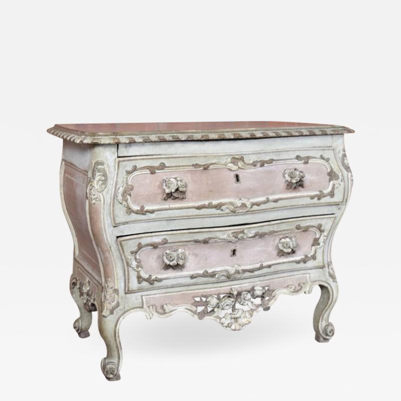 French 18th Century Baroque Painted Commode