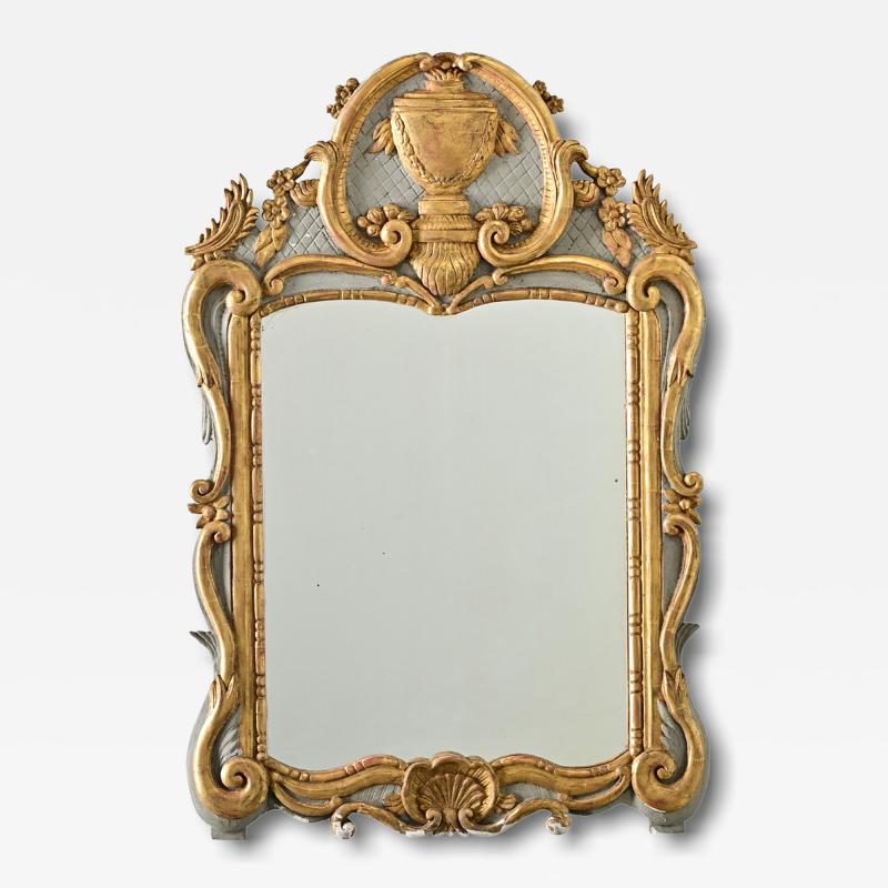 French 18th Century Gilt Painted Trumeau Mirror