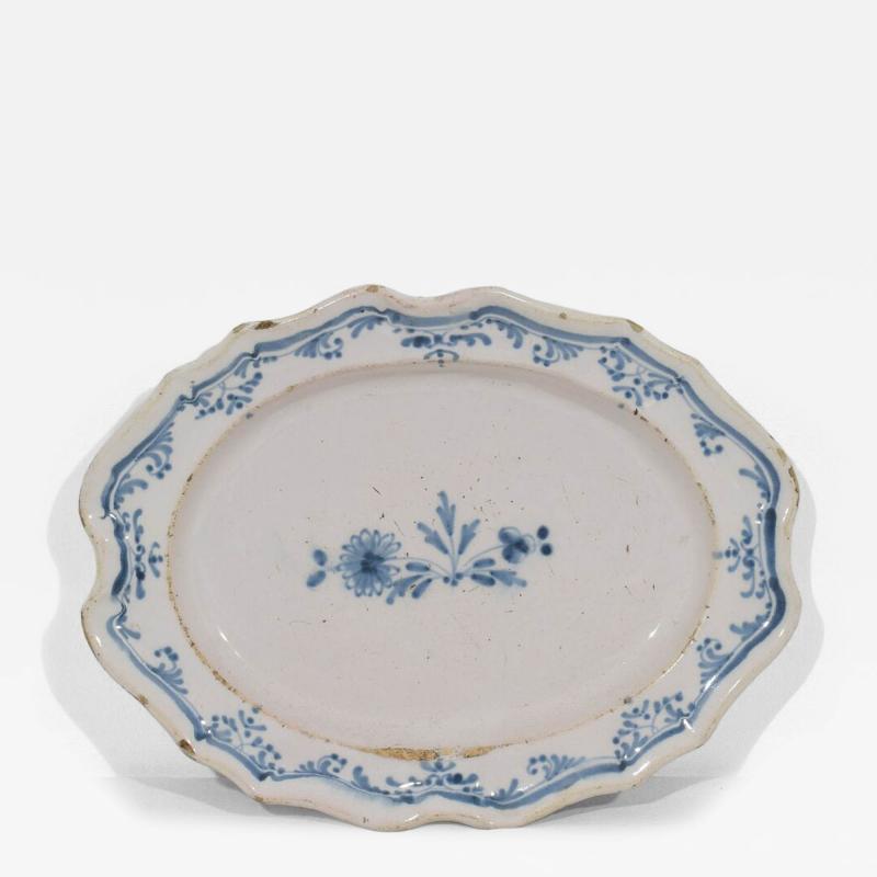 French 18th Century Glazed Earthenware Rouen Platter