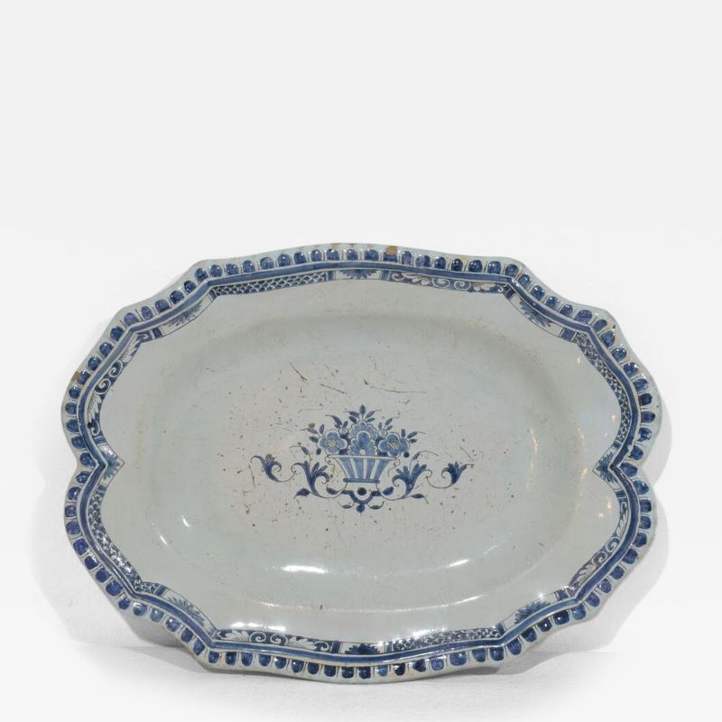 French 18th Century Glazed Earthenware Rouen Platter