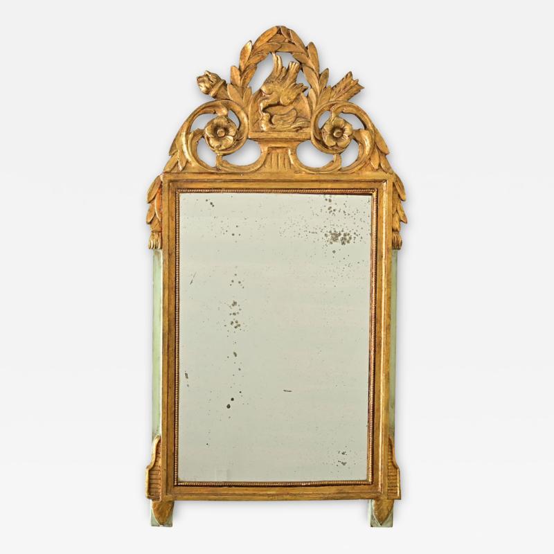 French 18th Century Louis XVI Style Gilt Painted Trumeau