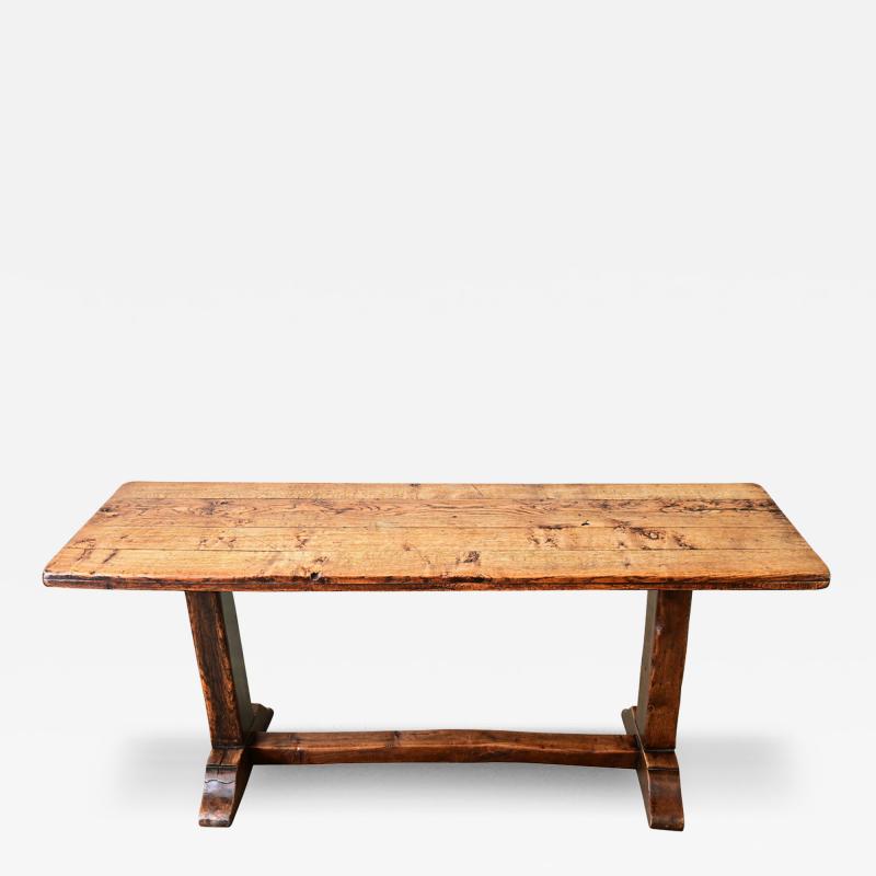 French 18th Century Solid Elm Tavern Table