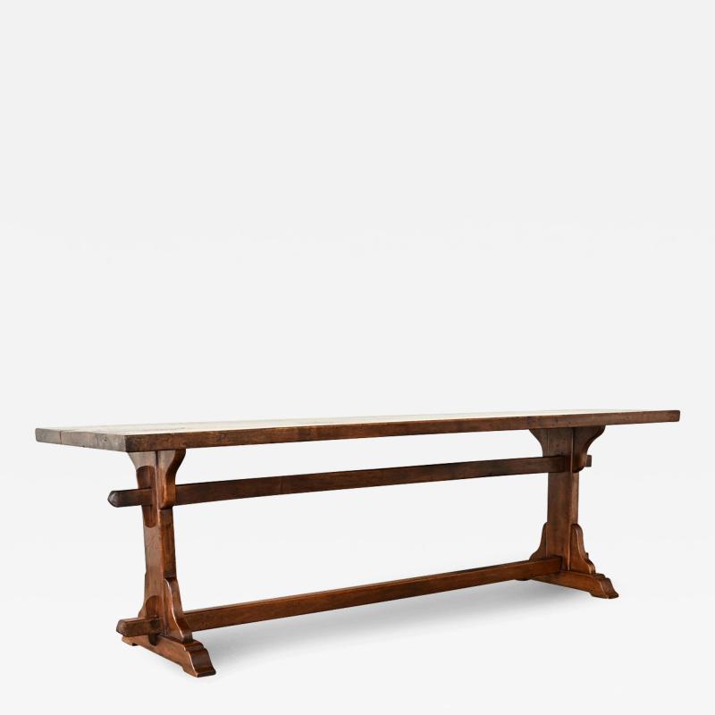 French 18th Century Solid Walnut Trestle Table