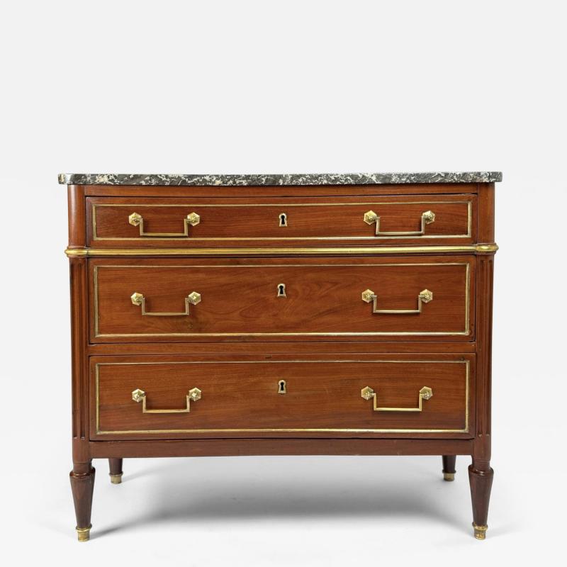 French 18th Cenury Three Drawer Commode with Marble Top