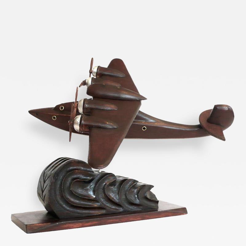 French 1930s Art Deco Sea Plane Airplane Model