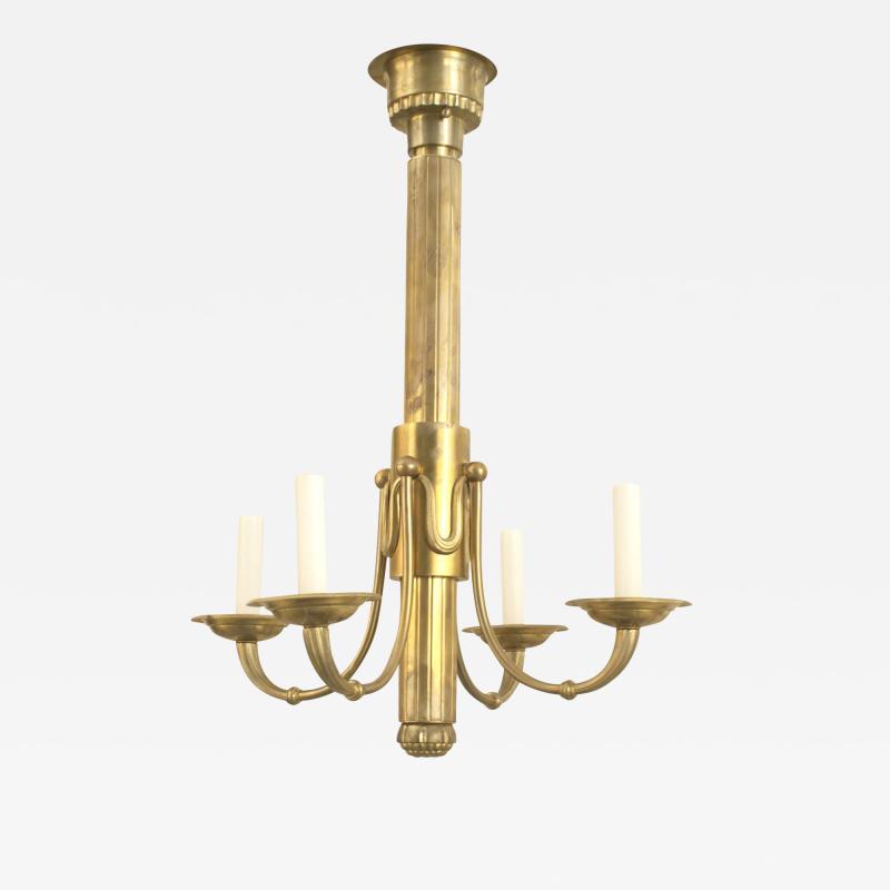French 1940s Brass Chandeliers