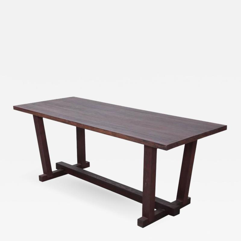 French 1960s Heavy Solid Studio Dining Table in Oak