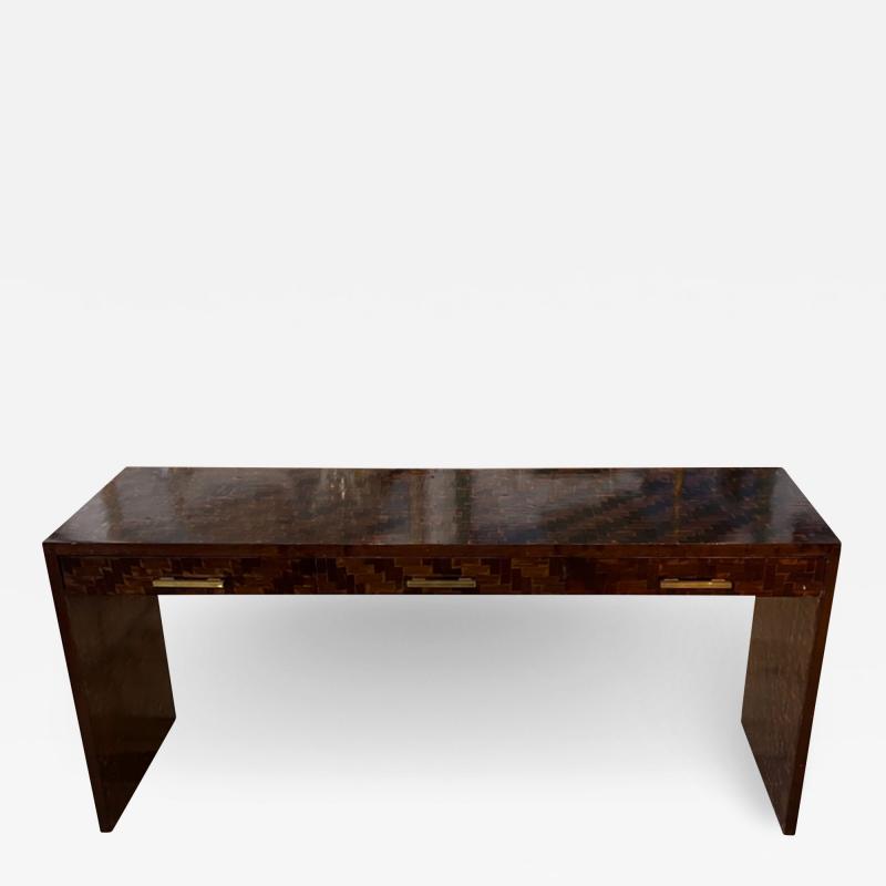 French 1970s Oak Parquetry Console