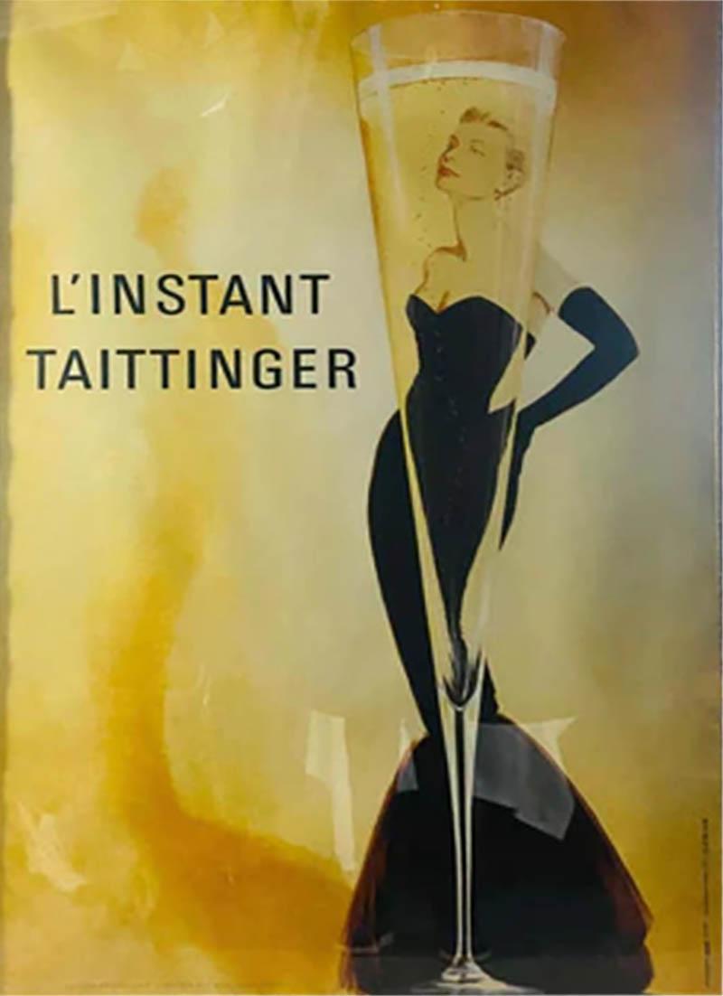 French 1980s Publicic Conseil Linstant Taittinger Poster