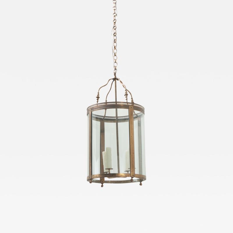 French 19th Century Brass Glass Lantern