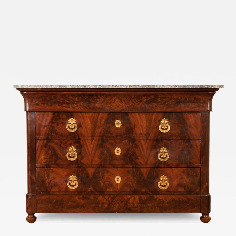 French 19th Century Burl Mahogany Louis Philippe Commode