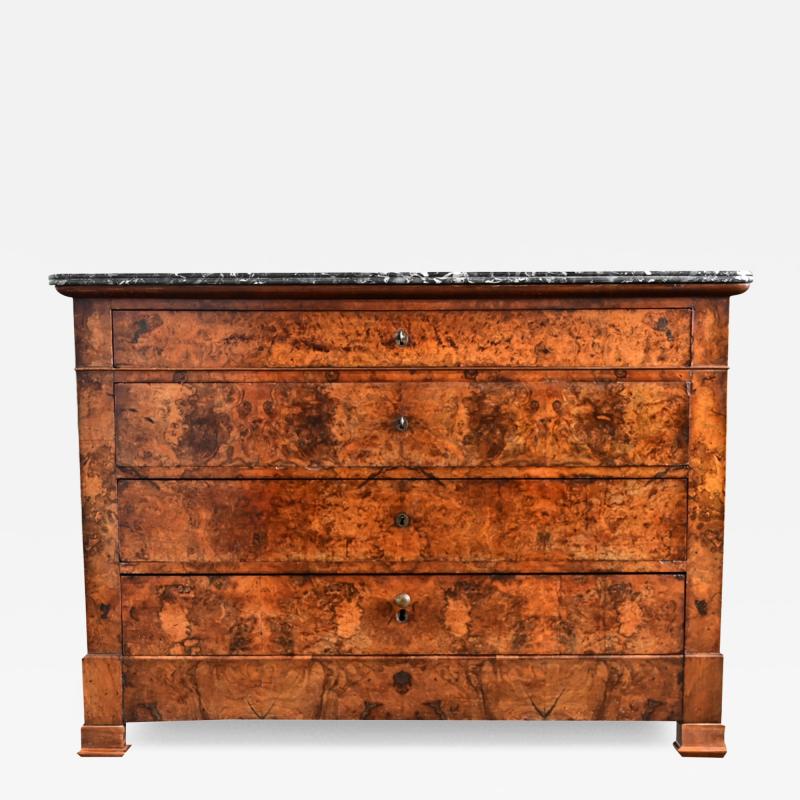 French 19th Century Burl Walnut Louis Philippe Commode
