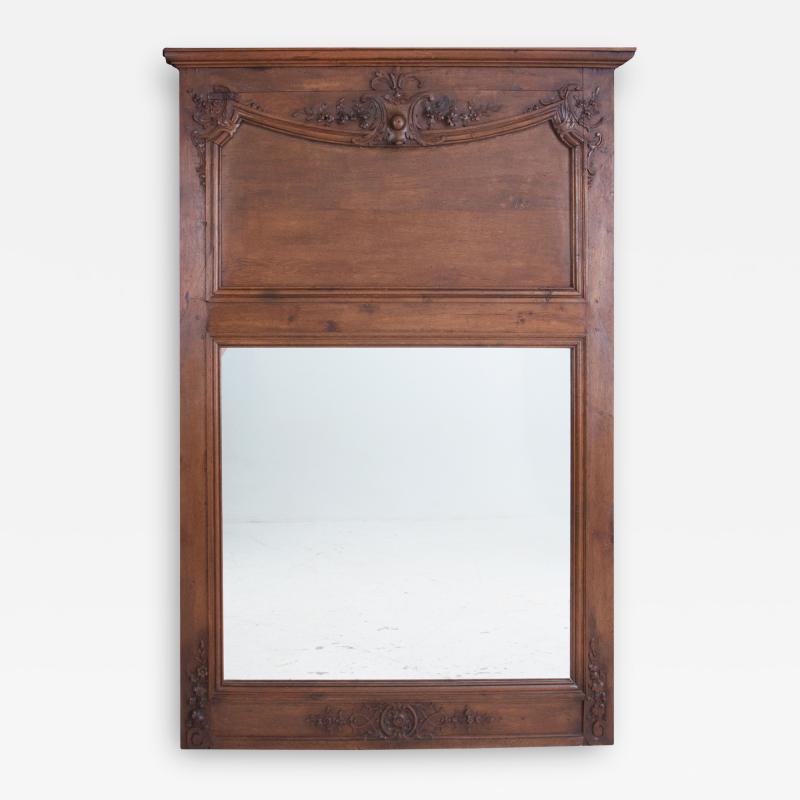 French 19th Century Carved Dark Oak Trumeau