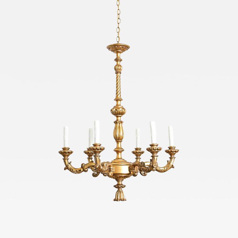 French 19th Century Carved Giltwood Chandelier