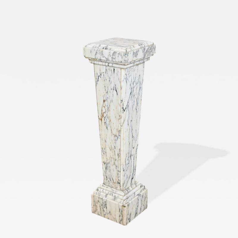 French 19th Century Carved White Marble Pedestal